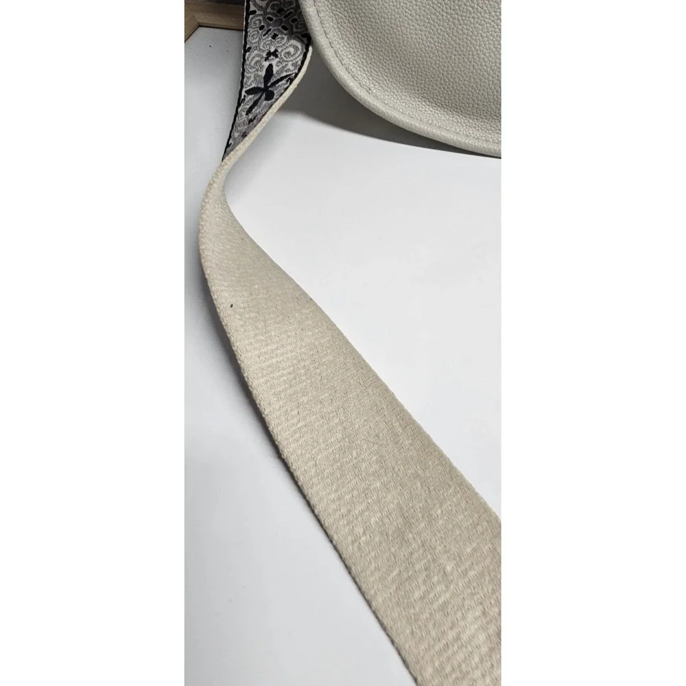 ah+dorned Vegan leather messenger bag w/adjustable guitar strap light‎ gray